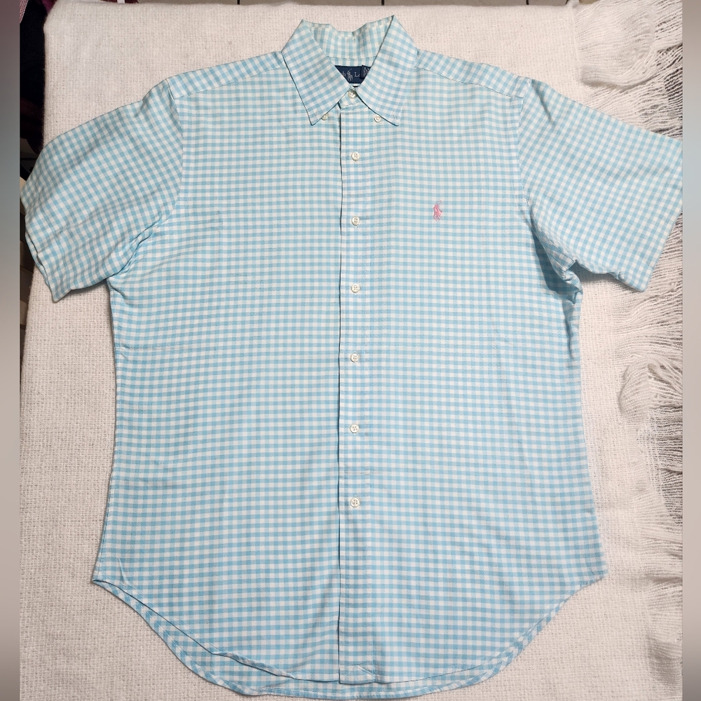 Polo by Ralph Lauren Blue and White Checkered Shirt